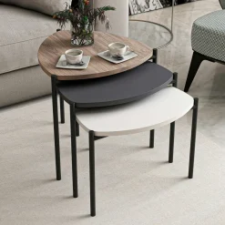Petite table gigogne blanche style moderne (lot de 3) JENA