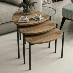 Petite table gigogne moderne 3 couleurs (lot de 3) JENA