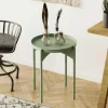 Petite table ronde verte design & plateau assorti SFAX
