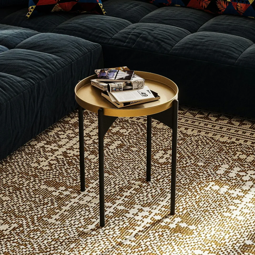 Petite table ronde verte design & plateau assorti SFAX