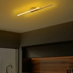 Plafonnier design LED - 2 barres métal noir VIESTE