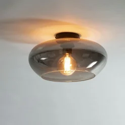 Plafonnier en verre fumé gris NIAGARA