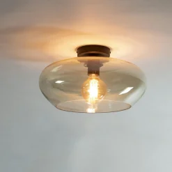 Plafonnier en verre fumé gris NIAGARA