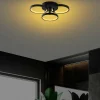 Plafonnier LED noir moderne – 3 anneaux VIESTE