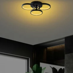 Plafonnier LED noir moderne – 3 anneaux VIESTE