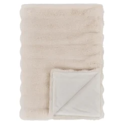 Plaid fausse fourrure blanc - esprit cocooning FALLON