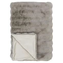 Plaid fausse fourrure gris clair - esprit cocooning FALLON