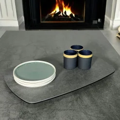 Plateau tournant apéritif en céramique anthracite LOMBARDIE