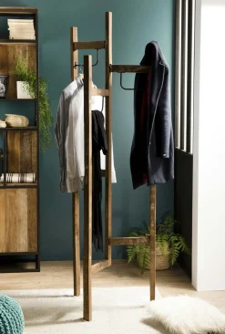 Portemanteau bois de teck recyclé SWING
