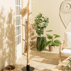 Porte-manteau design naturel 3 branches de teck MANAK