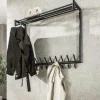 Portemanteau mural gris foncé 20 crochets, 1 tringle RALF