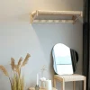 Portemanteau mural style scandinave en bois de peuplier et corde TALLINN