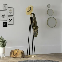 Portemanteau sur pied design moderne à 4 patères JENA