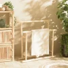 Porte-serviette sur pieds 2 rondins teck naturel MANAK