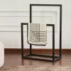 Porte-serviettes sur pied - 2 barres noires, style design SFAX