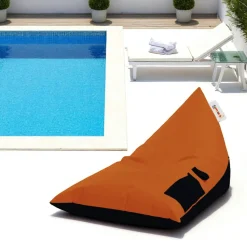 Pouf berlingot extérieur orange et noir ARTA