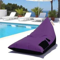 Pouf berlingot extérieur violet et noir ARTA
