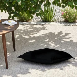 Pouf coussin de sol extérieur imperméable - noir ARTA