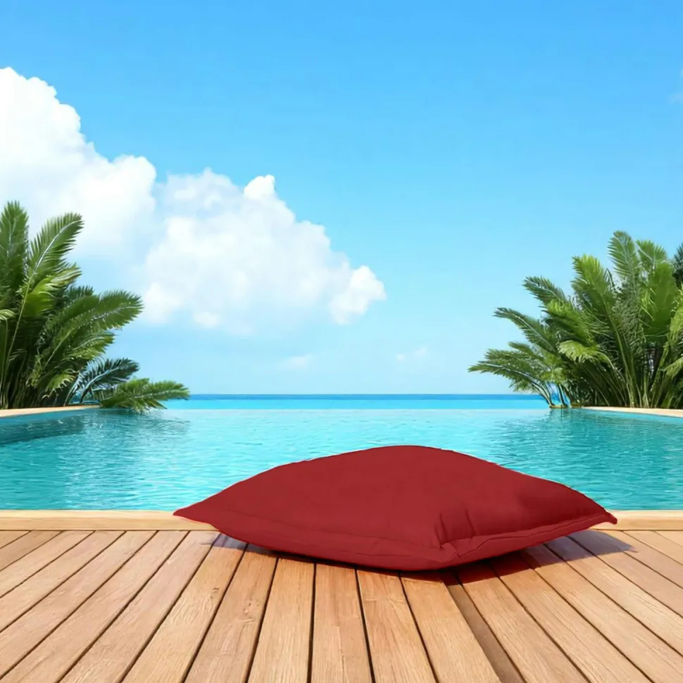 Pouf coussin de sol extérieur imperméable - noir ARTA