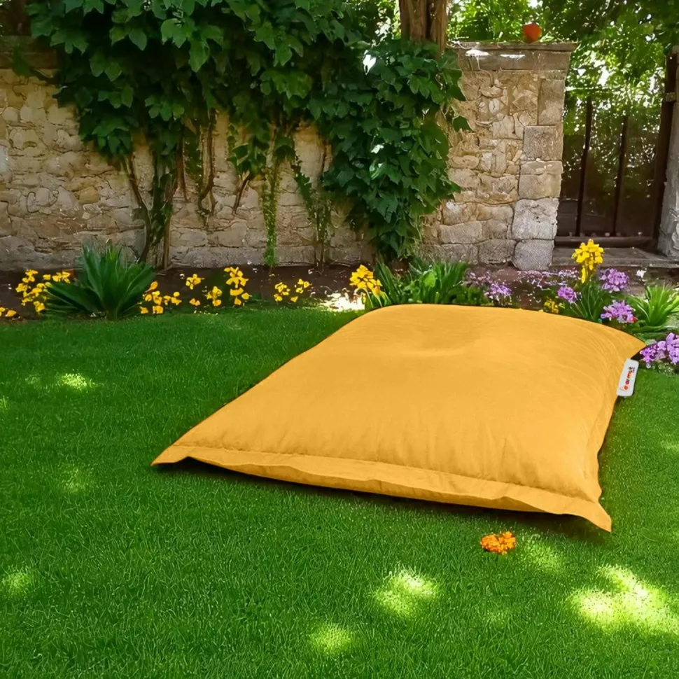 Pouf coussin de sol extérieur noir - 100 cm ARTA