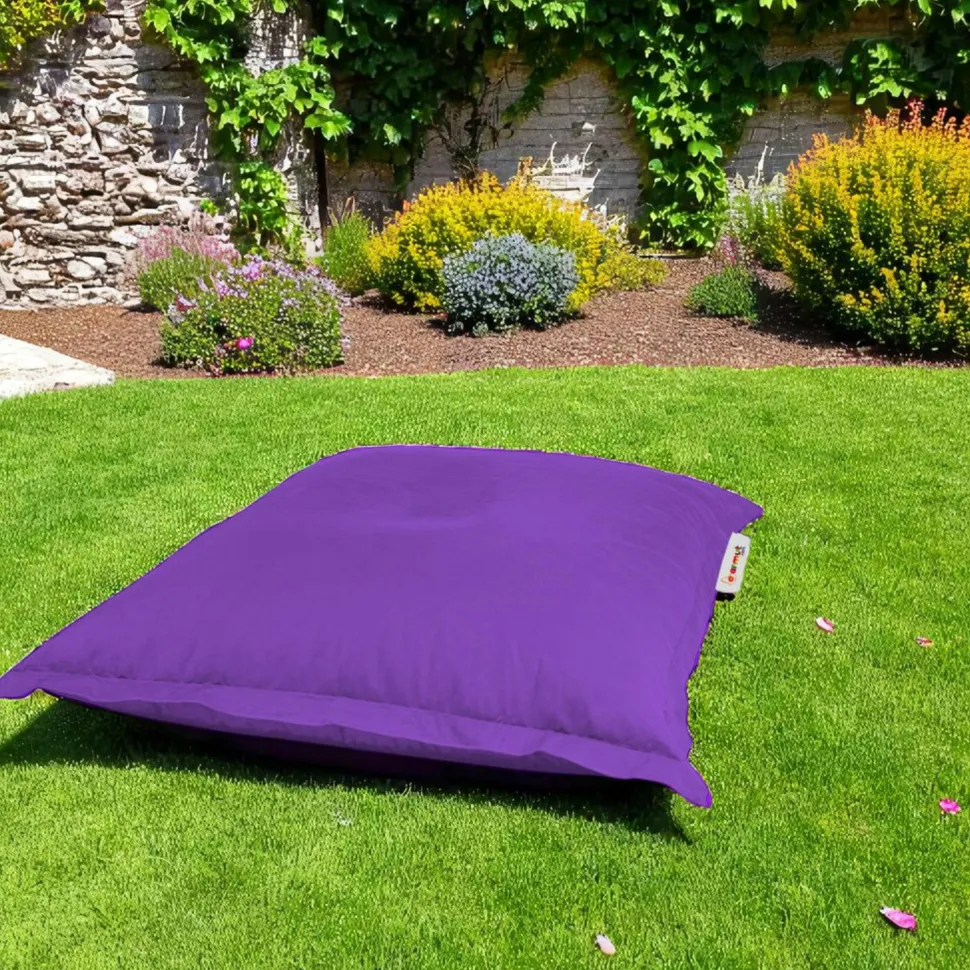 Pouf coussin de sol extérieur noir - 100 cm ARTA