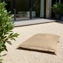 Pouf coussin de sol extérieur taupe - 100 cm ARTA