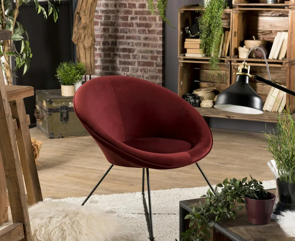 Pouf de salon blanc tissu bouclettes TIM