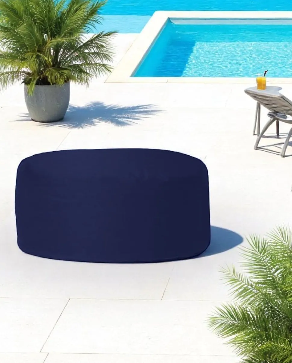 Pouf extérieur imperméable bleu foncé - forme ronde ARTA