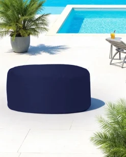 Pouf extérieur imperméable noir - forme ronde ARTA