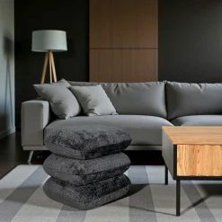 Pouf pivotant terracotta effet coussins empilés IENA