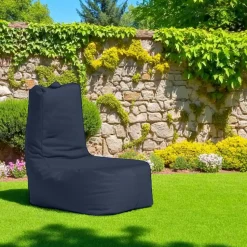 Pouf poire bleu foncé avec poches latérales ARTA
