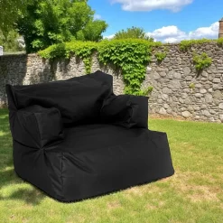 Pouf XXL extérieur avec accoudoirs - rouge ARTA