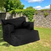 Pouf XXL extérieur avec accoudoirs - noir ARTA