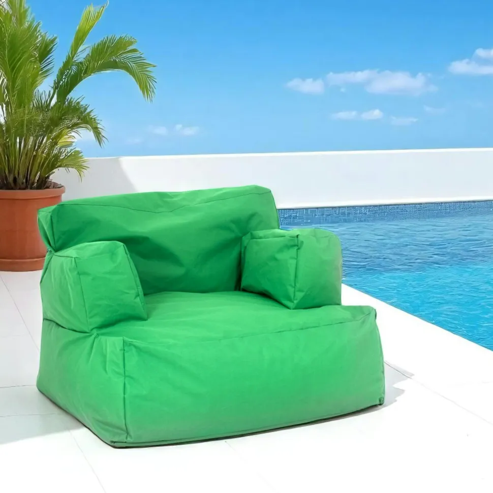 Pouf XXL extérieur avec accoudoirs - noir ARTA