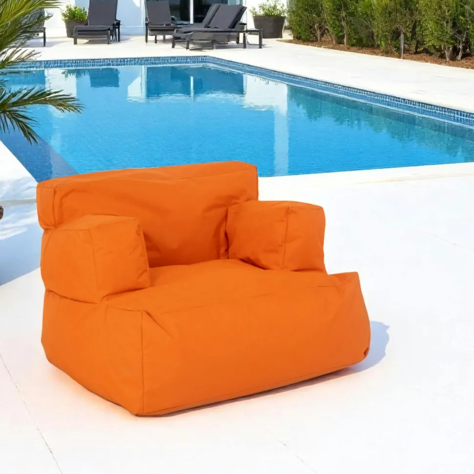 Pouf XXL extérieur avec accoudoirs - noir ARTA
