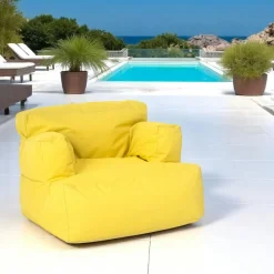 Pouf XXL extérieur avec accoudoirs - jaune ARTA