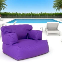 Pouf XXL extérieur avec accoudoirs - violet ARTA