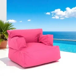 Pouf XXL extérieur avec accoudoirs - rose ARTA