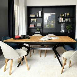Rallonge en chêne brun pour table 180 cm et 220 cm PALERME