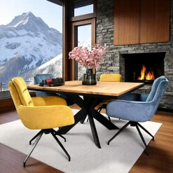 Rallonge pour table ronde extensible en chêne brun 140 cm PALERME (50 cm)