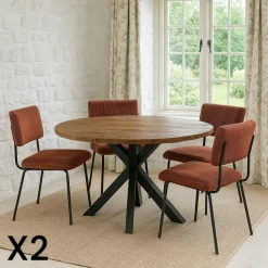 Rallonge pour table ronde extensible en chêne brun 130 cm PALERME (40 cm)