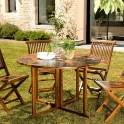 Salle à manger de jardin 4 personnes en teck massif MACAO
