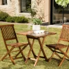 Salle à manger de jardin table pliante et chaises teck massif MACAO