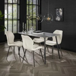 Salon de jardin 1 table ronde métal noir D70 cm - 2 fauteuils cordage couleur naturelle 1 coussin noir GIJON