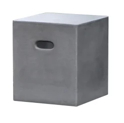 Salon de jardin Aspect Béton et piètement en Acacia Table 200x100 + 2 bancs HERCULE