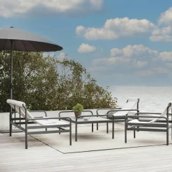 Salon de jardin en aluminium gris ardoise (4 pièces) OSLO