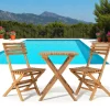 Salon de jardin en teck (1 table, 2 chaises) MENDOZA