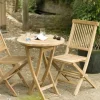 Salon de jardin en Teck table ronde 2 chaises 60cm SUMMER
