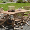 Salon de jardin en teck Table rectangle 120/180 cm et 6 chaises Java pliantes SUMMER