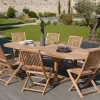 Salon de jardin en Teck table ovale 200/300cm 8 chaises SUMMER
